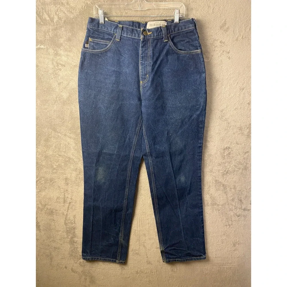Carhartt FR Jeans Men's 34x32 Blue Flame Resistant Denim Straight Leg Work Pants